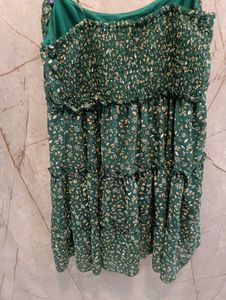 Green Floral Mini Dress (size-M)