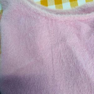 Pink Fuzzy knitted Tank Top