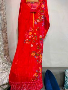 Vibrant Pink &amp; Red Printed Kurta