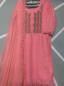 Embroidered Pink Kurta