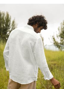 Men's White Linen Shirt