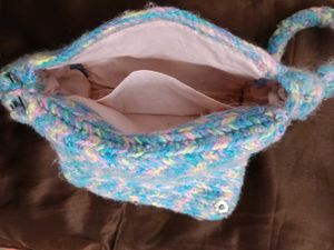 Crochet Shoulder Bow Bag with mini hat tassel