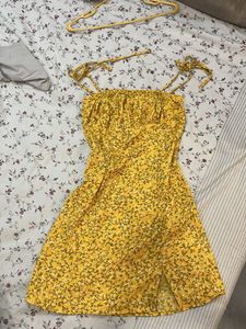 Yellow Floral Mini Dress