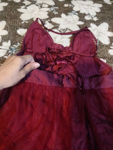Burgundy Sequin Party Dress