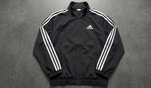 Adidas Track Jacket black  white strip