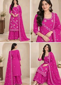 Beautiful Pink Embroidered Kurta Set