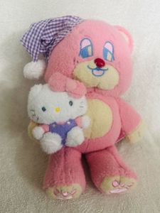 Rare Find Vintage Bear with Hello Kitty Plush Toy