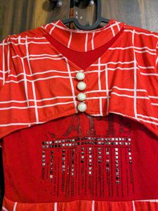 Cute Red Plaid women's Dress