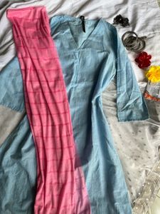 Light Blue Kurta wit Dupatta