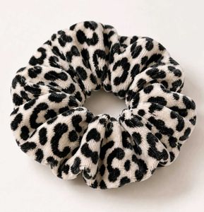 Leopard Print Velvet Scrunchie