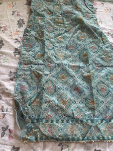 Beautiful Teal Embroidered Kurta Set