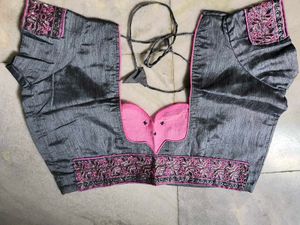 Pink Embroidered Saree