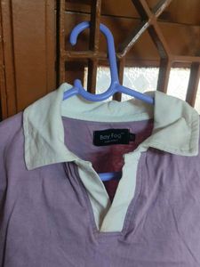 Lavender Cropped Polo Shirt