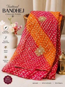 beautiful rajasthani badhni saree all- over gold f