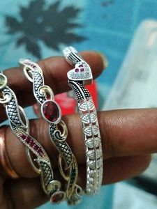 combo gota chandi bangles set