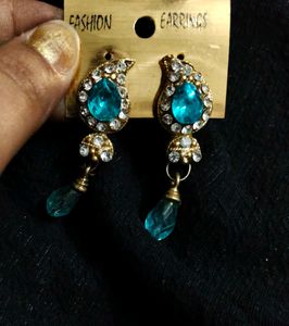 Blue Stone Dangle Earrings