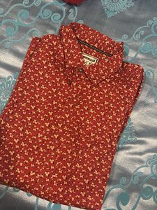 Men's Red Floral Print Shirt