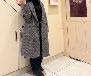 Stylish Herringbone Overcoat
