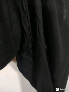 Black Plain Kurta With Bottom Set (Women's)