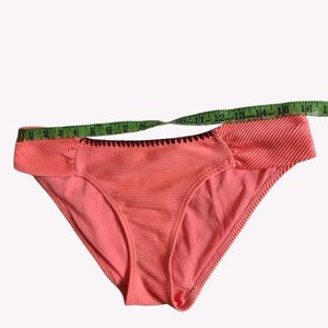 Coral Ribbed Bikini Bottom