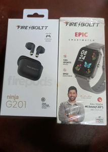 Firebolt Earbuds And Smart Watch New Condition
