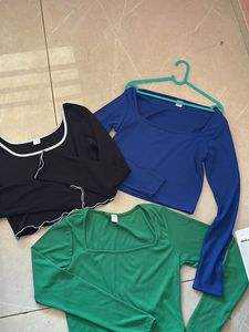 3 Pack Square Neck Long Sleeve Tops