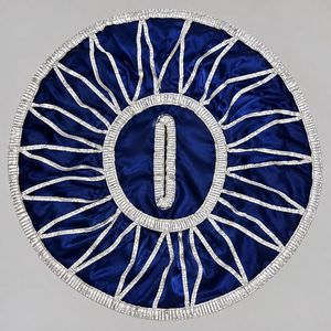 Navy Blue Embroidered pooja article