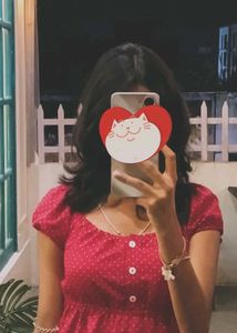 Red Polka Dot Peplum Top