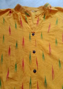 🌼☘️Ikkat Kurta with Green Patiyala