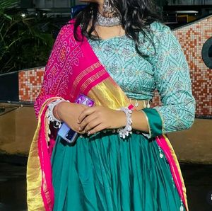 Stunning Teal &amp; Pink Lehenga Choli