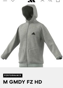Adidas Grey Zip-Up Hoodie