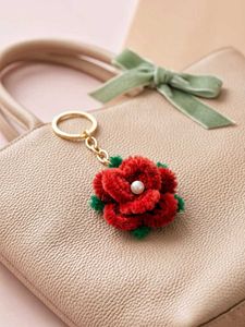 Rose Flower Keychain Charm