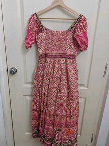 Ritu Kumar Boho Pink Print Maxi Dress