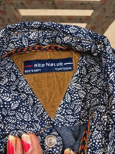 PRINTED navy Blue Boys SHIRT