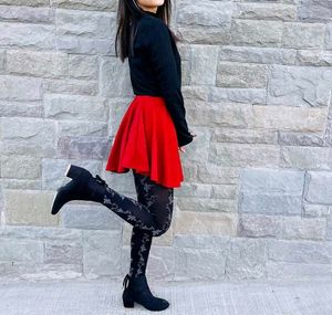 Chic maroon Skater Skirt