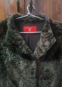 Vintage Faux Fur Short Sleeve Jacket