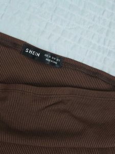 shein Ribbed Brown Bodysuit bust 36