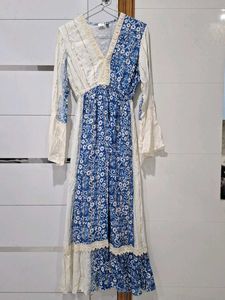 white and blue maxi 👗 dress