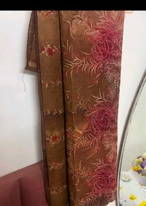 Brown Floral Kurta salwar suite