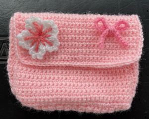 Cute Pink Crochet Coin Pouch