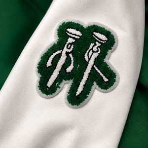 🔥 Louis Vuitton (LV) Green &amp; White Varsity Jacket