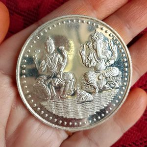 PUREST 999.9 Silver Lakshmi Ganesha Coin