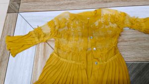 Stylish Mustard Yellow Pleated Top