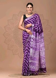 Vibrant Purple Tie-Dye Saree