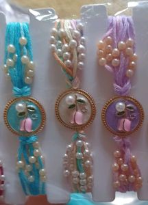 Handcrafted Pearl Rakhi Collection (pack of 3)