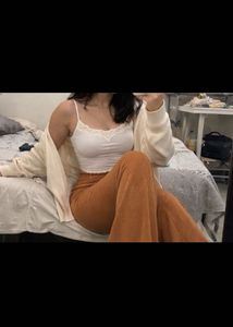 woolen bootcut trousers