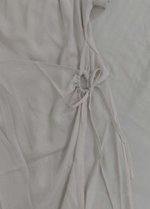 White Satin Wrap Dress