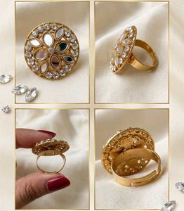 Exquisite Mirror & Stone Embellished Ring