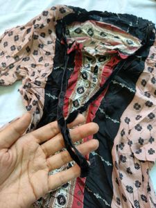 Unique Boho Floral Print Blouse