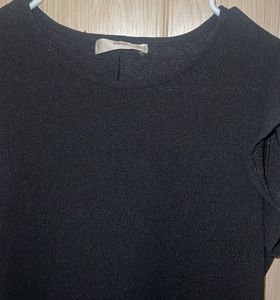 Chic Black Mini Dress with Ruffle Sleeves